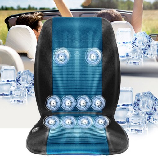 더쎈 DEOSSEN 10팬 차량용 쿨링시트에 바람나오는 모습