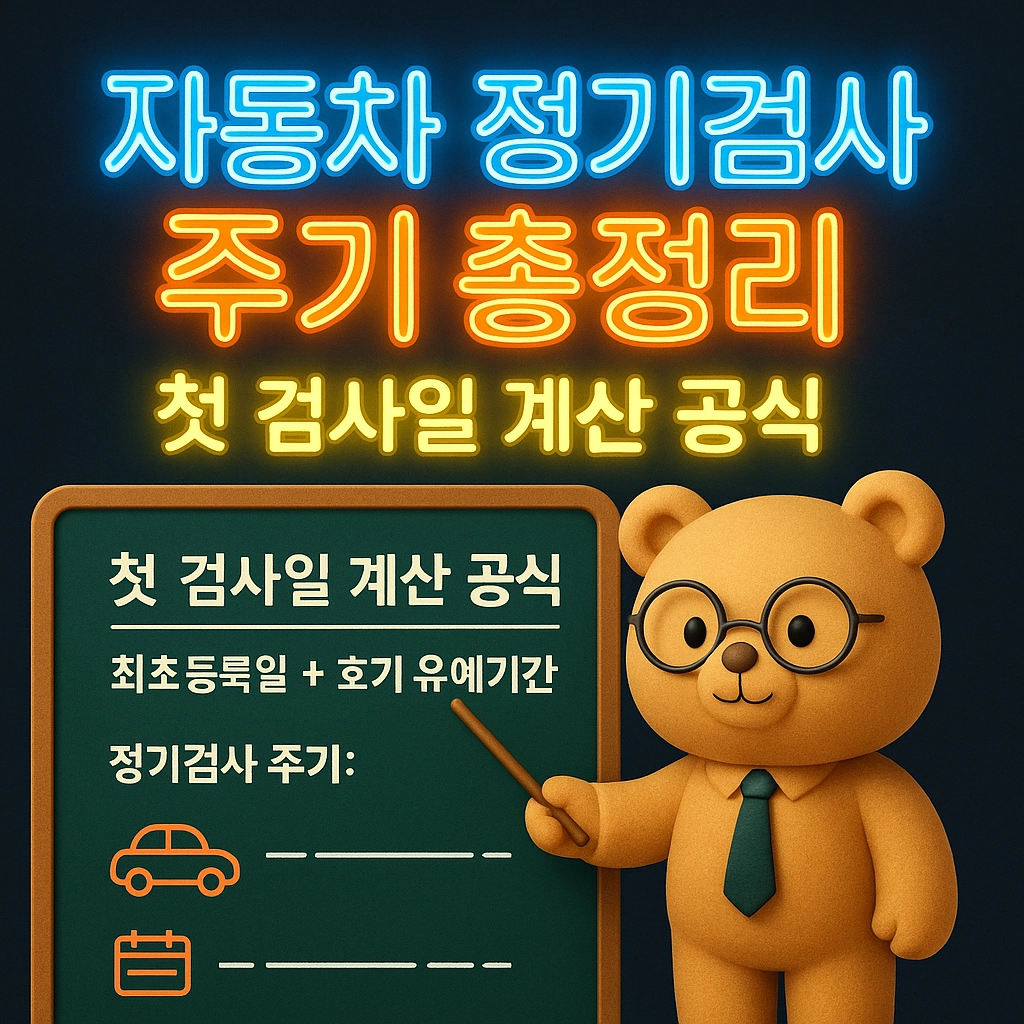 자동차 정기검사 주기 총정리, 첫 검사일 계산 공식