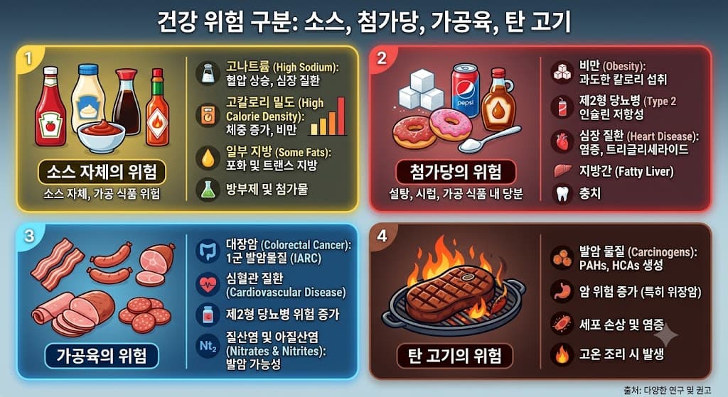 소스 영양성분표에서 첨가당과 나트륨 함량을 확인하는 방법