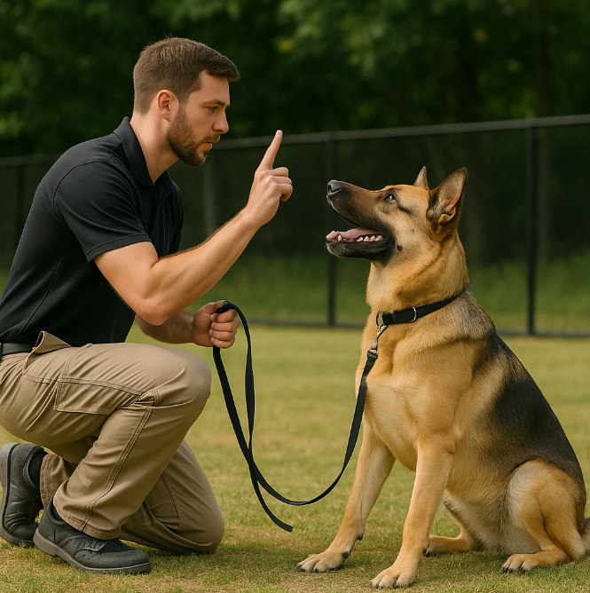강아지 훈련하는 사진