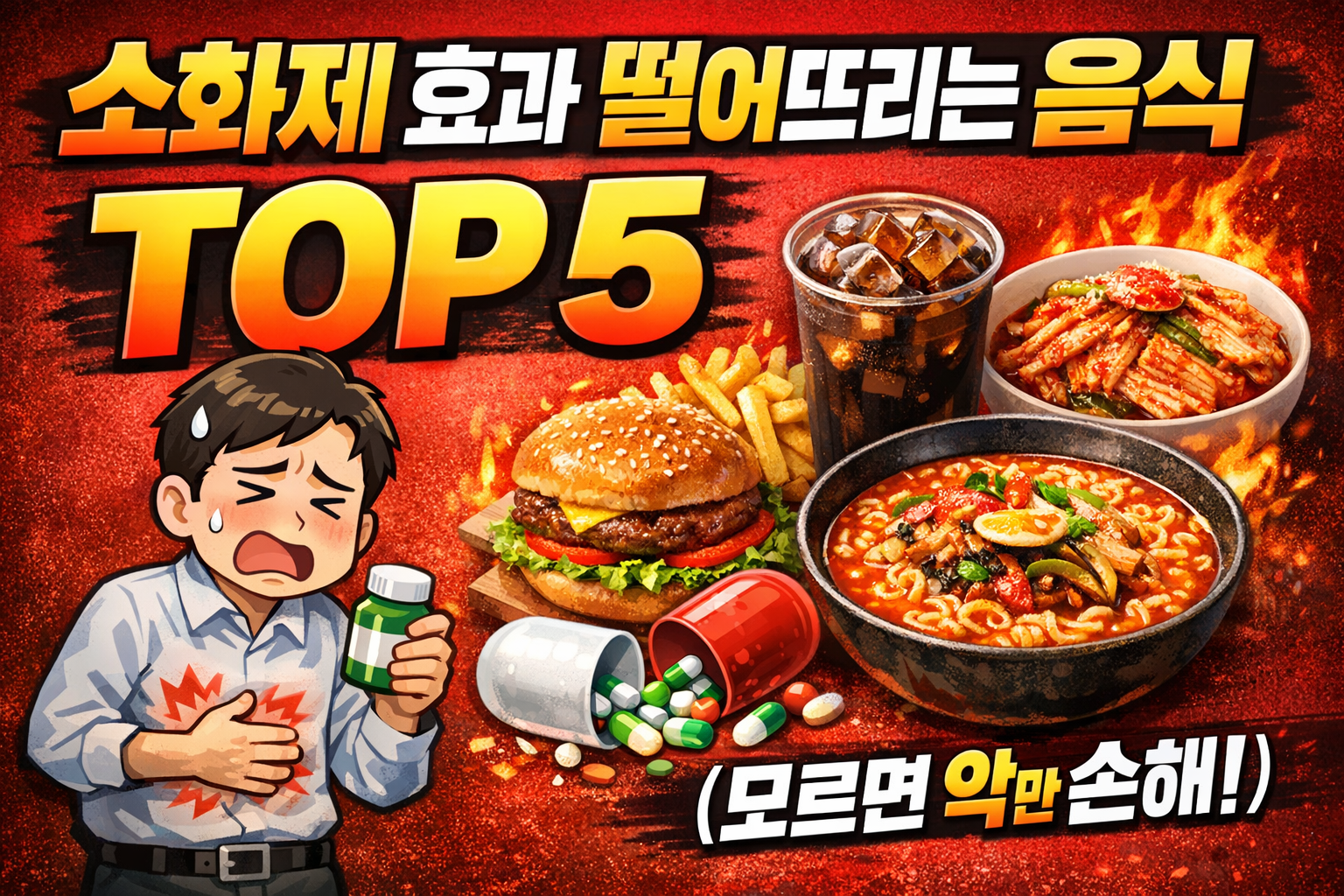 소화제 효과 떨어뜨리는 음식