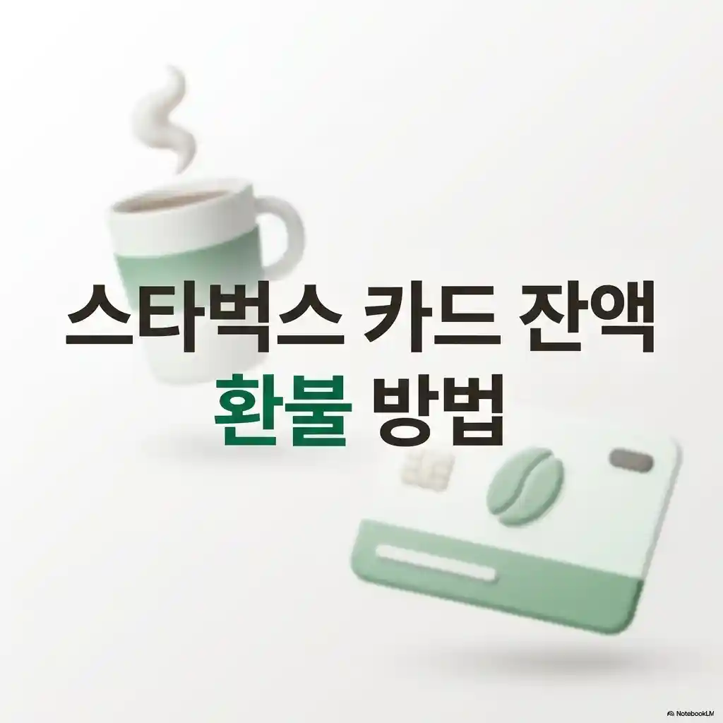 스타벅스 카드 잔액 환불 방법 안내 썸네일 - 커피컵과 초록 카드 일러스트로 표현한 탱크데이 논란 환불 정리