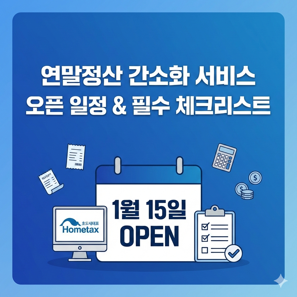 국세청 홈택스 연말정산 간소화 서비스 오픈 일정과 이용 방법 총정리