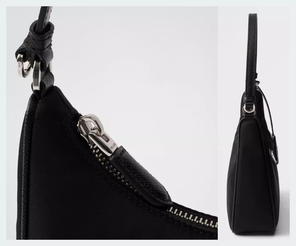 프라다 테수토 호보백 스트랩 및 측면