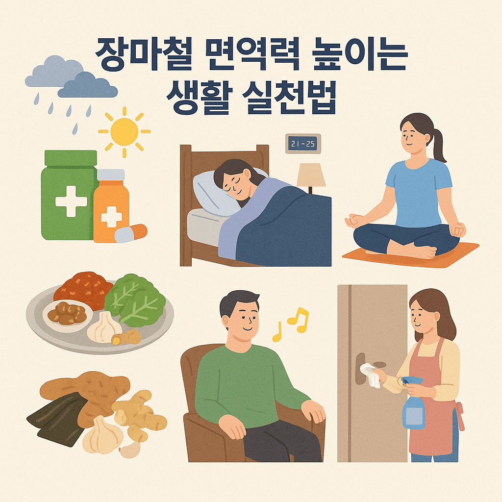 장마철 면역력 높이는 생활 실천법 관련 내용 이미지들
