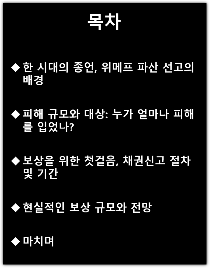 위메프 파산 선고, 피해금액 및 규모, 채권신고 기간, 우선순위 및 보상 금액 목차