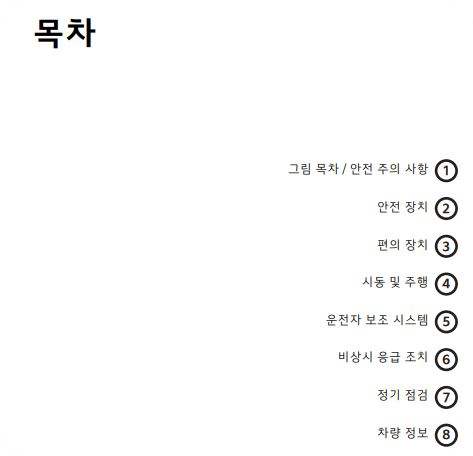 쏘렌토 사용설명서 - 목차