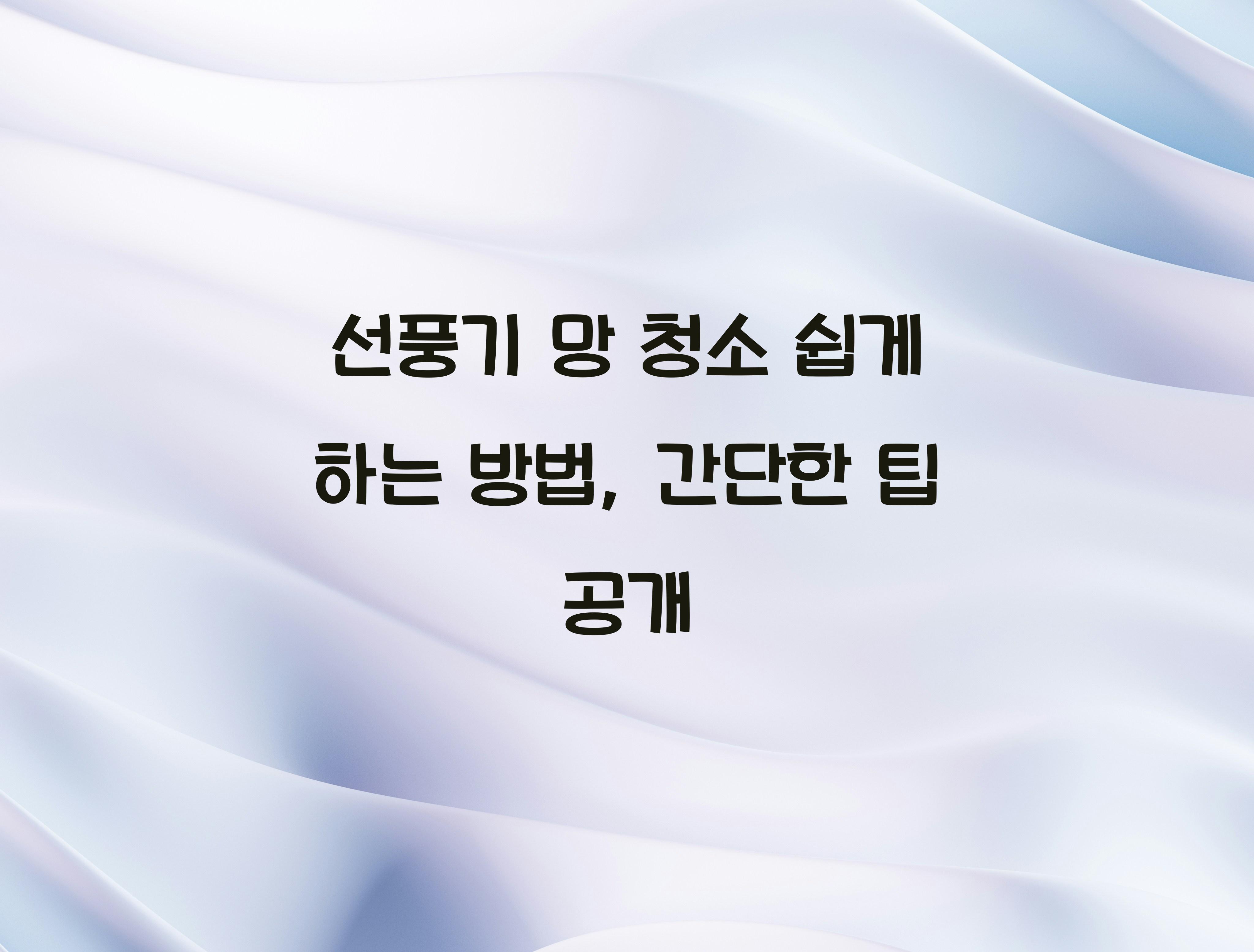 선풍기 망 청소 쉽게 하는 방법