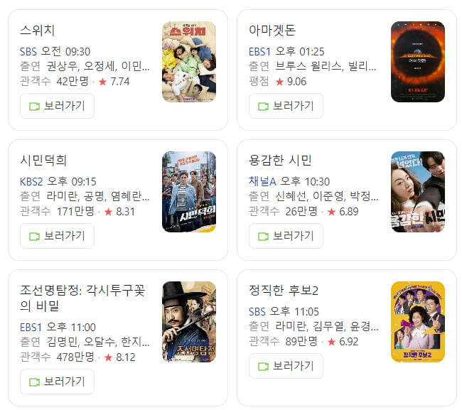 2024 추석 특선 영화