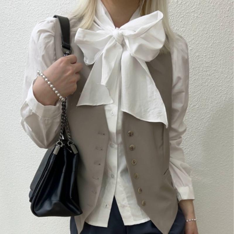 하객 리본타이 스카프 셔츠 왕리본블라우스