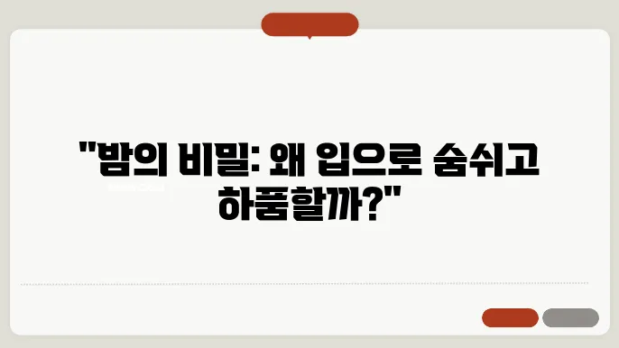 자면서 입으로 숨쉬는 이유와 자면서 하품하는 이유