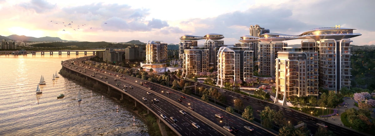 현대건설이 한남4구역에 제안한 '디에이치 한강' 조감도.