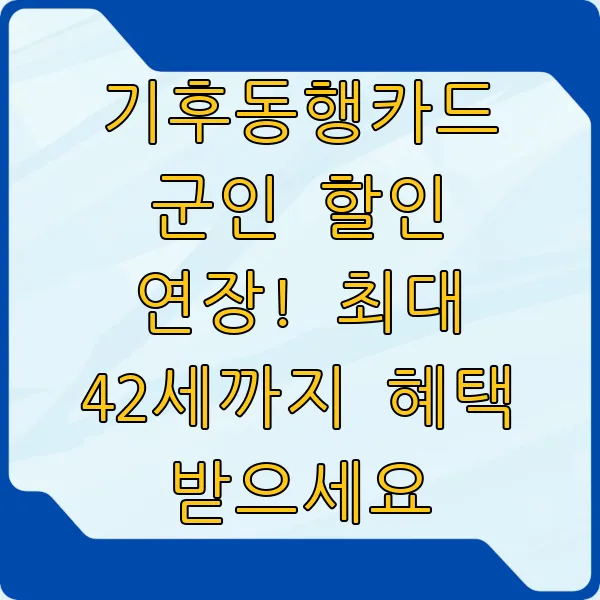 기후동행카드 군인 할인 연장! 최대 42세까지 혜택 받으세요