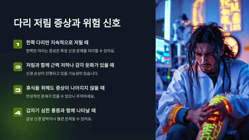 다리 저림 증상과 위험 신호