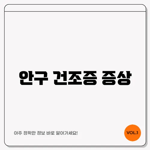안구 건조증 증상