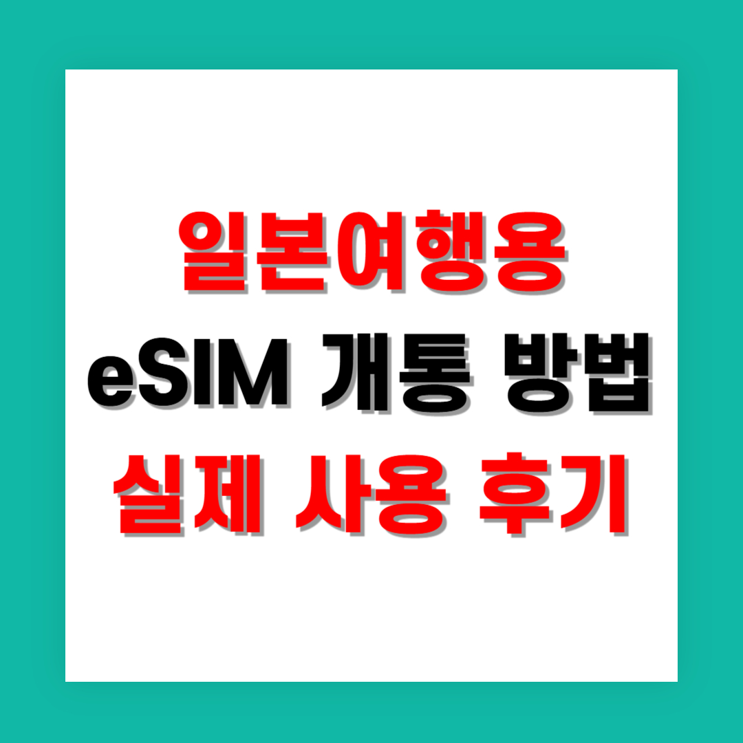 일본여행용 eSIM 개통 방법과 실제 사용 후기