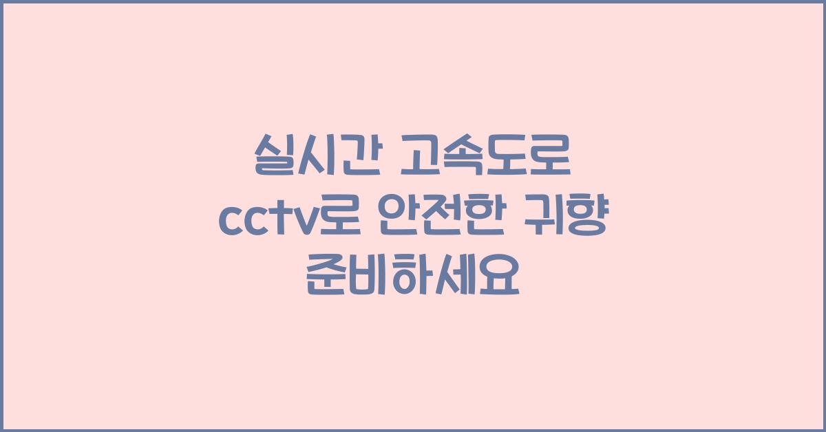 실시간 고속도로 cctv