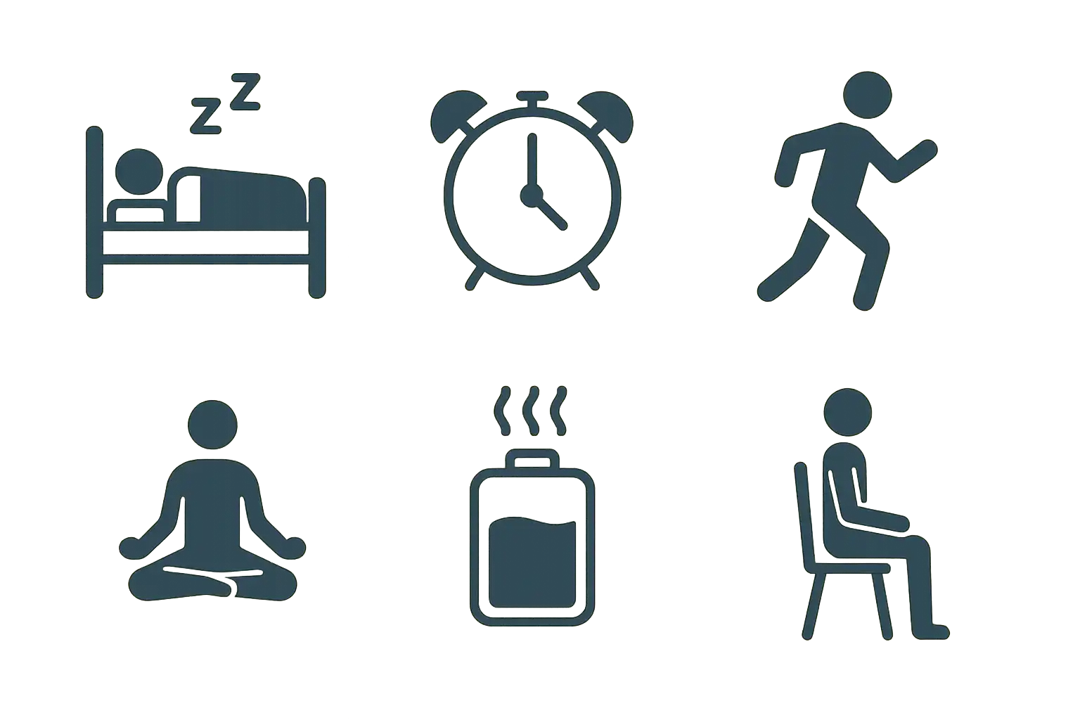 규칙적인 취침·기상·운동·호흡 명상·온찜질·바른 자세
