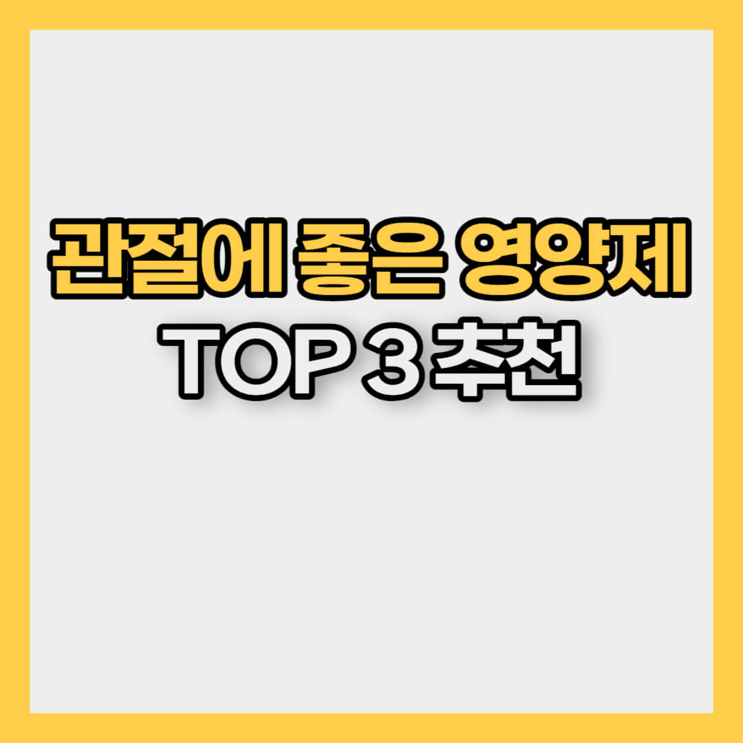 관절에 좋은 영양제