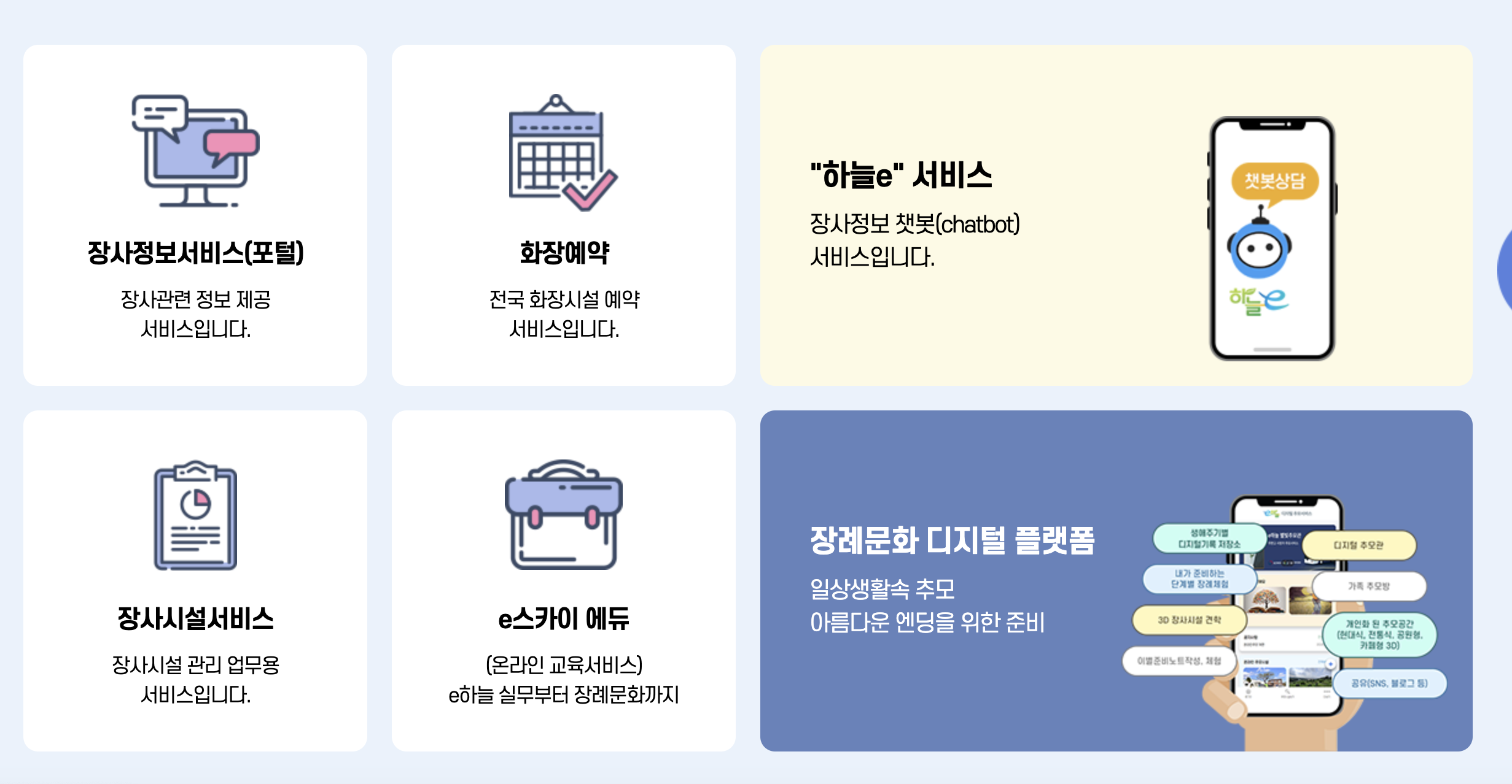 e하늘장사정보시스템 홈페이지 바로가기 (https://15774129.go.kr/)