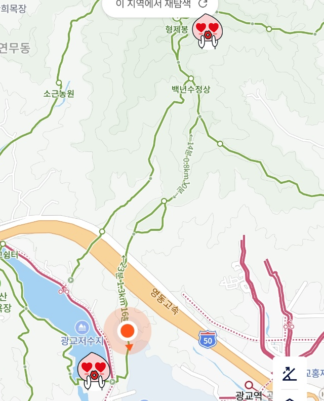 등산코스 지도