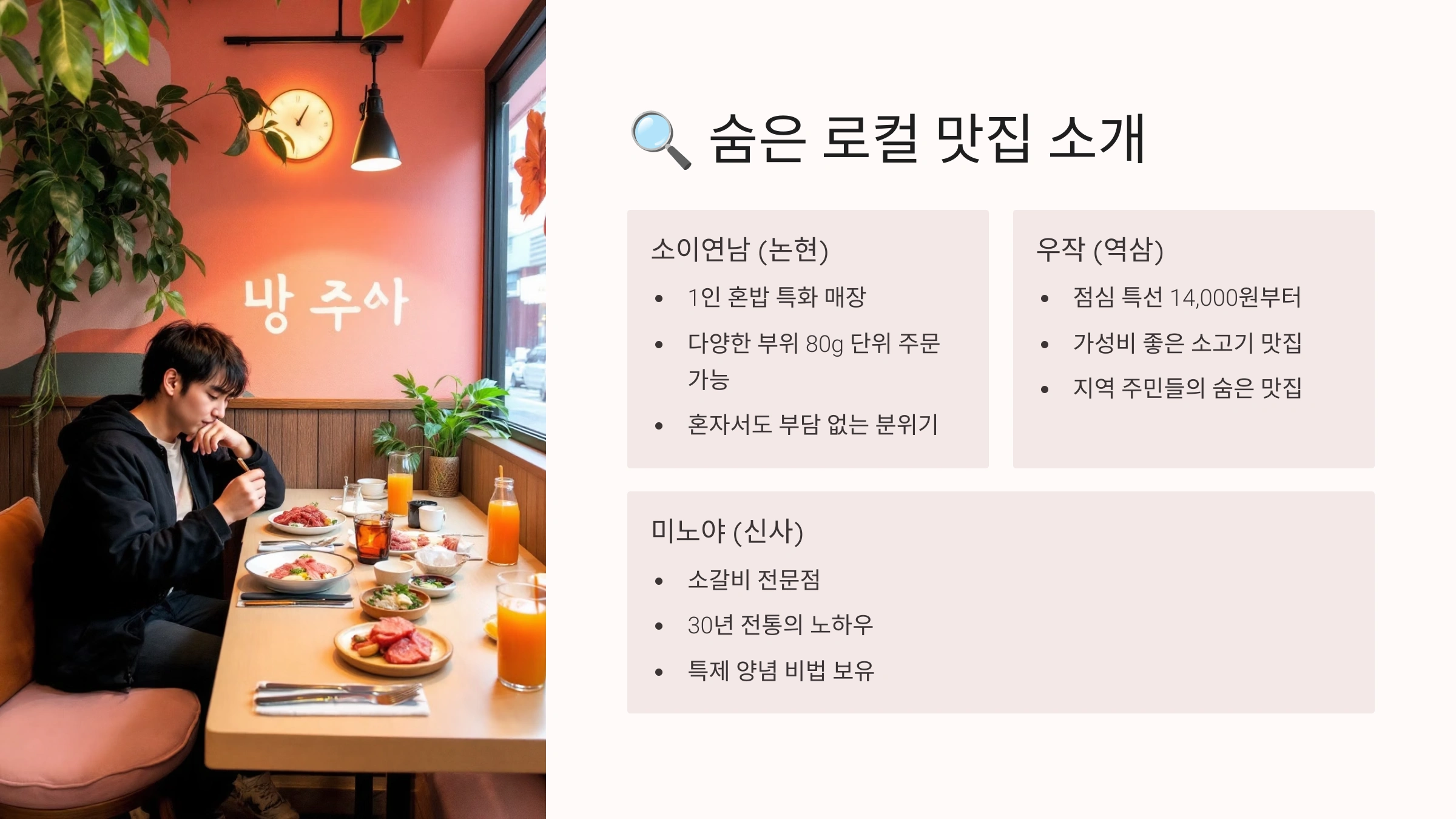 🔍 숨은 로컬 맛집 소개