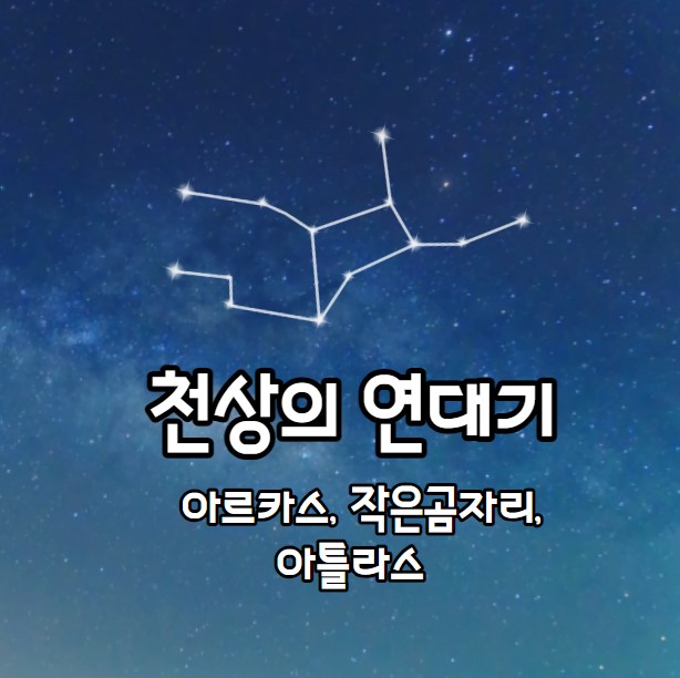 매혹적인 목탄 태피스트리의 아르카스&#44; 작은곰자리&#44; 아틀라스