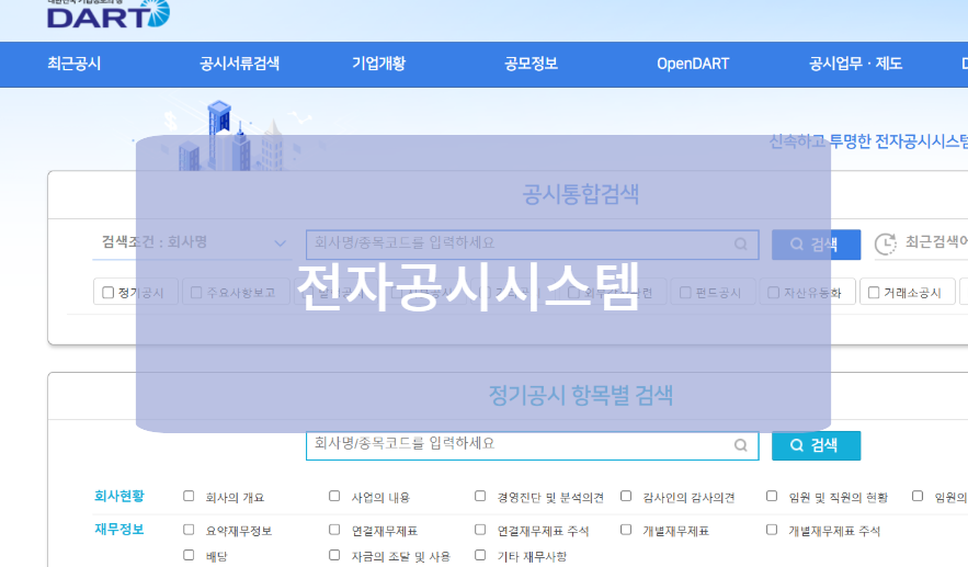 금융감독원 전자공시시스템(DART)