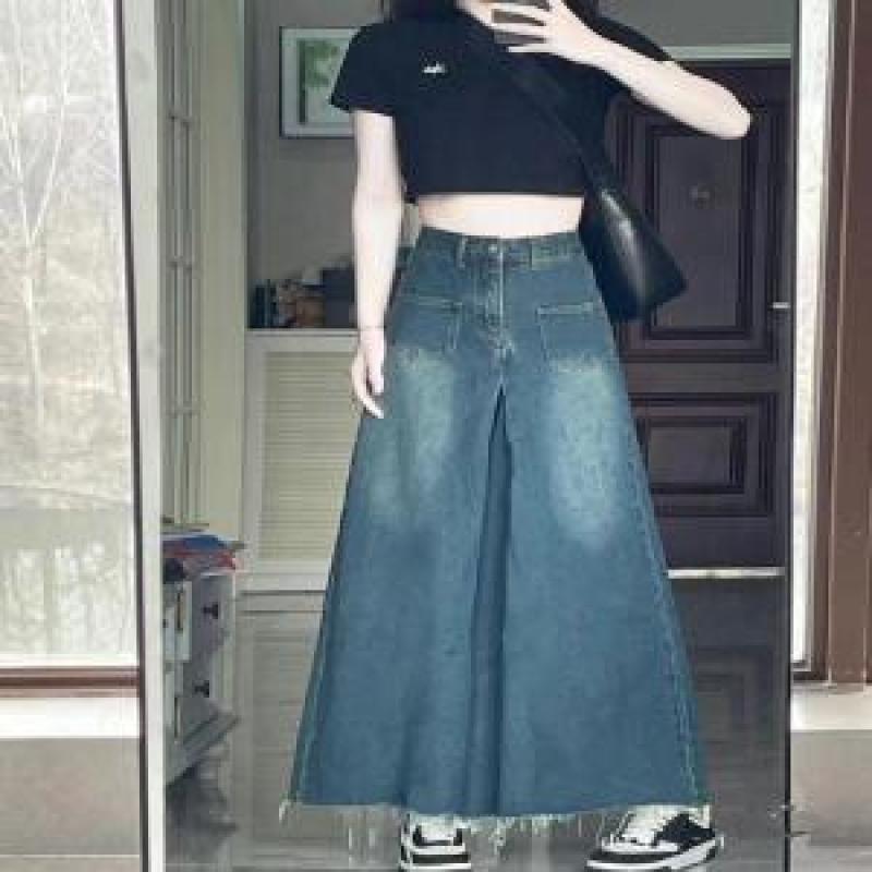 청치마바지 롱청스커트 긴 데님 가을-421