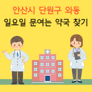 안산시 단원구 와동 일요일 문여는 약국 찾기