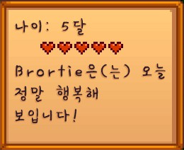 인게임-동물-설명창-나이-친밀도-기분을-나타낸다