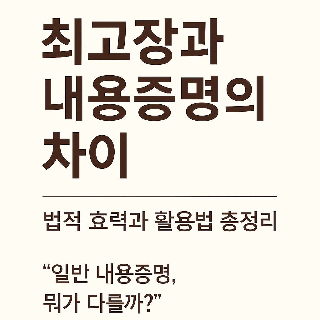 최고장과 내용증명의 차이