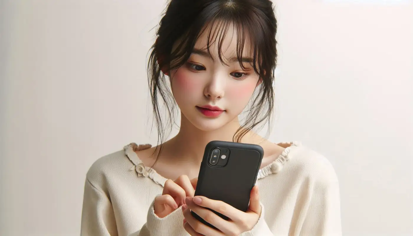 왓츠앱-읽음표시-없애기-방법을-알아보는-여성의-모습