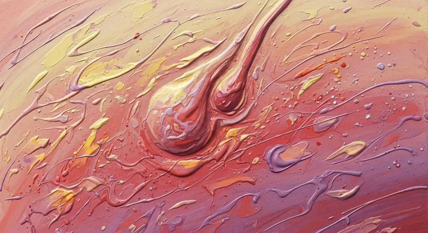 알레르기 반응으로 붉어지고 부어오른 자극받은 피부의 모습.