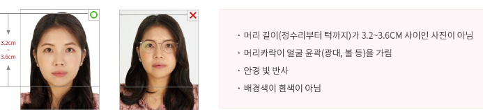 여권 사진 예시 자세히보기(여자)