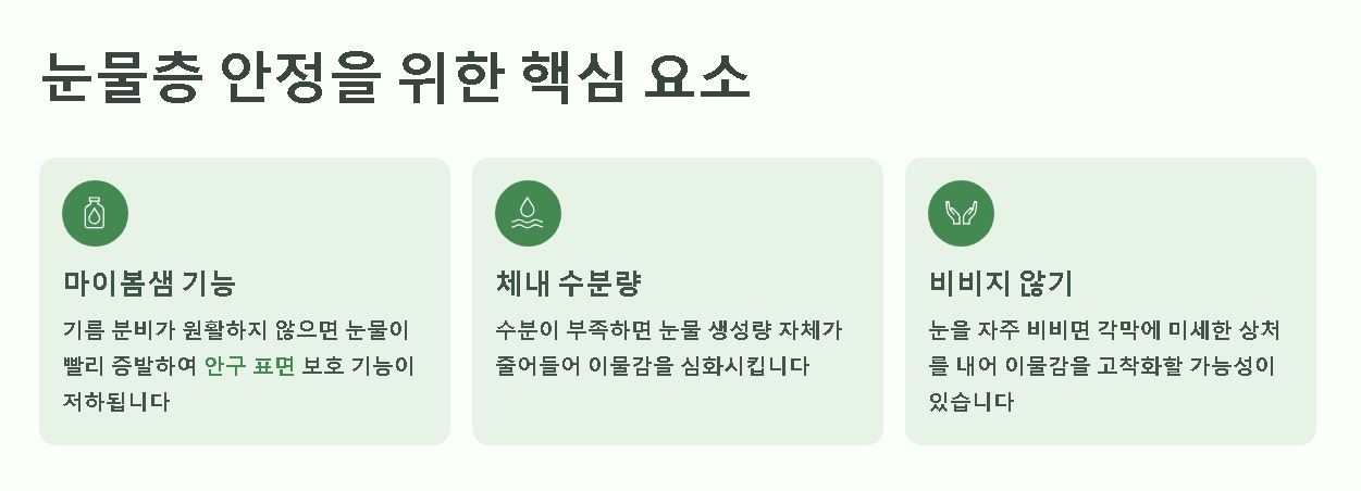 눈에 이물질이 낀것 같은 증상