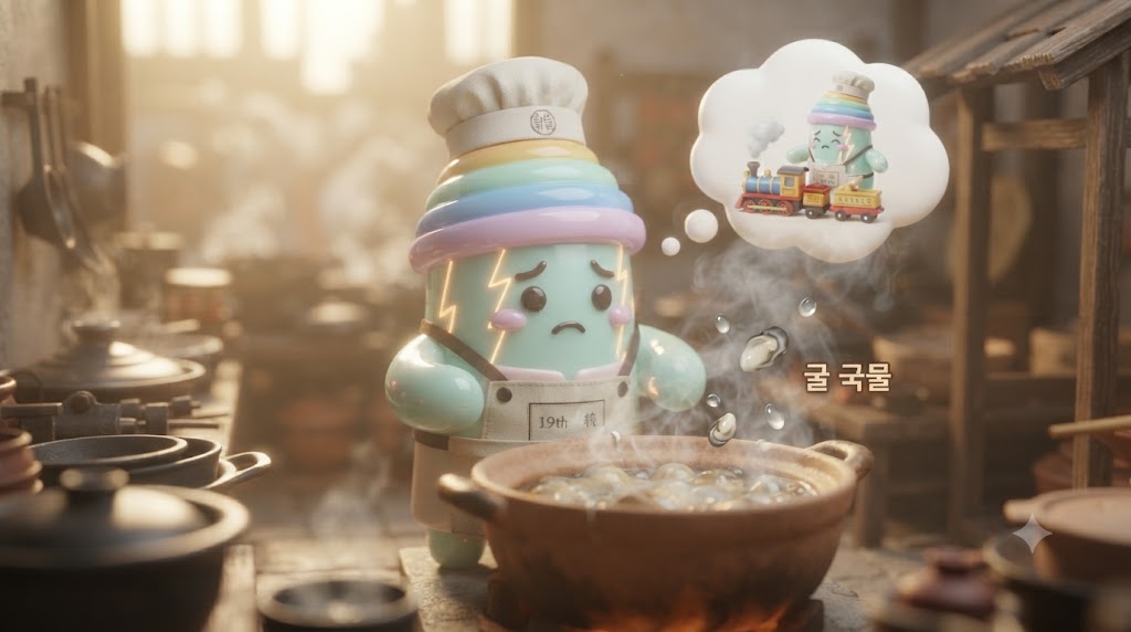 중국 광둥성의 한적한 시골 마을, 풋내기 요리사 3D 쫀쿠가 작은 국수 가게 주방에서 굴 국물을 끓이고 있습니다. 쫀쿠는 불 위에 솥을 올려놓은 채 다른 일에 정신이 팔려 주방을 비웠습니다. 한참 뒤 돌아왔을 때 주방 한구석에서 연기가 피어오르고, 쫀쿠가 깜짝 놀라며 황급히 솥으로 달려가고 있습니다.