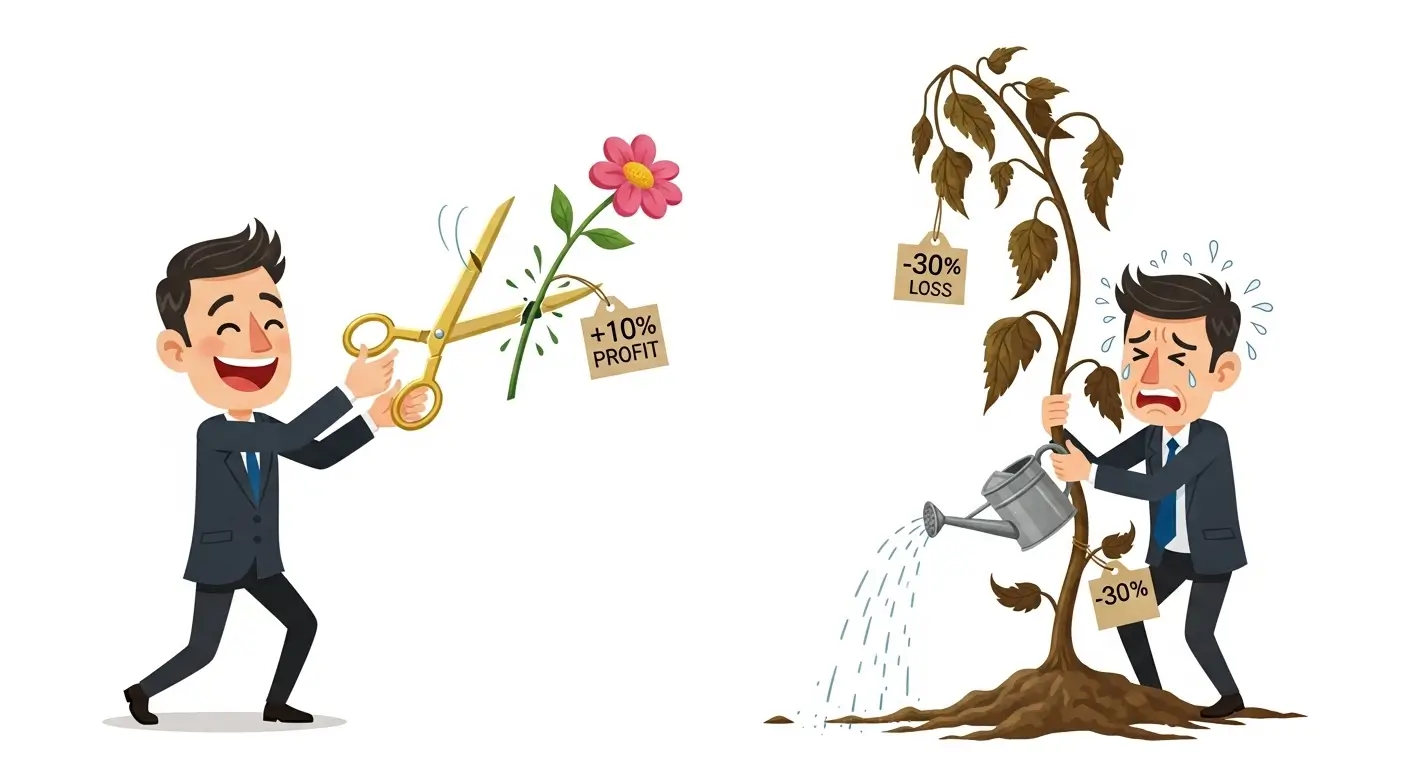 이익은 빨리 실현하고 손실은 계속 붙들고 있는 투자자의 비이성적인 모습