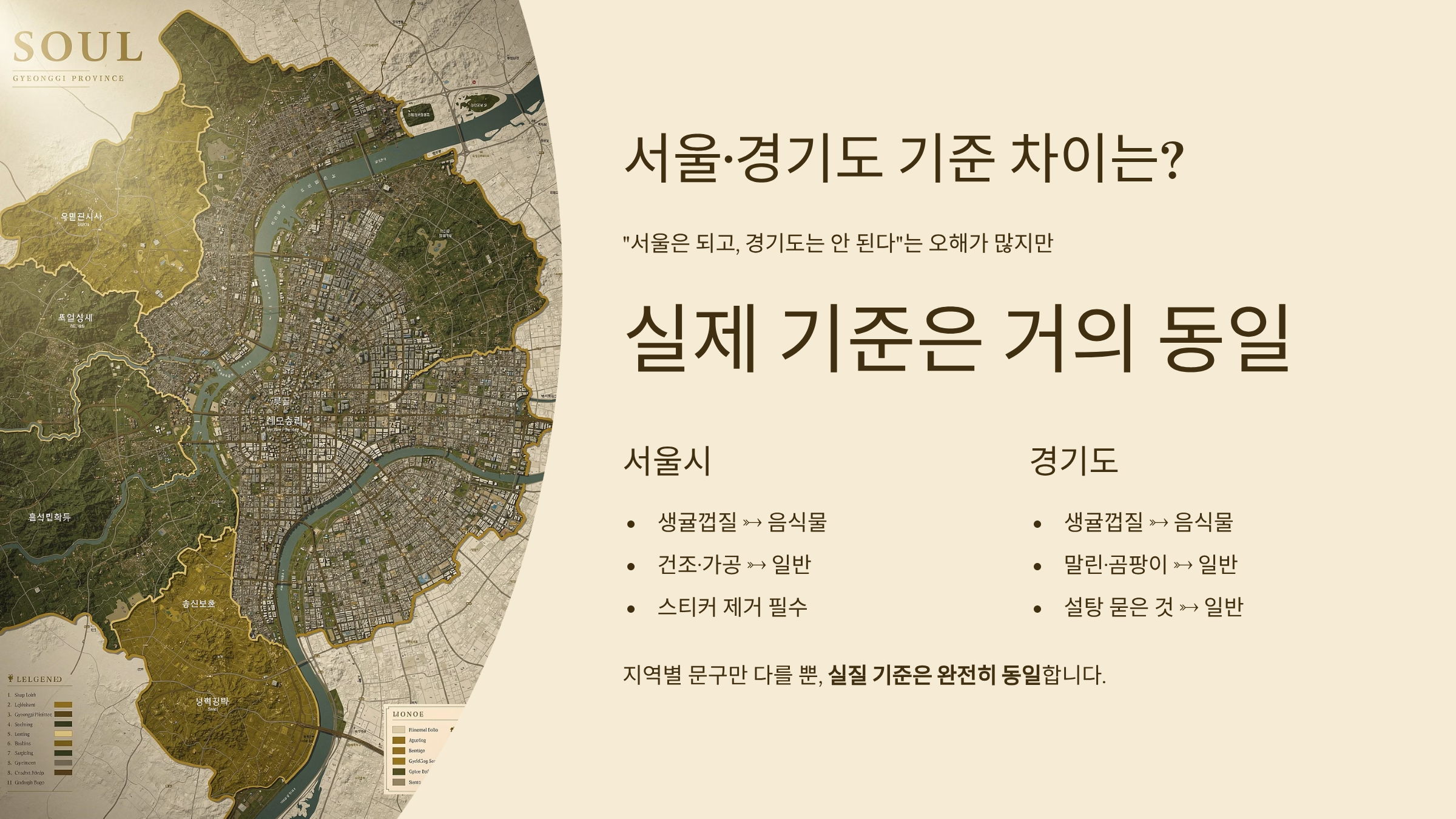 귤껍질 음식물쓰레기 기준 서울 경기도는 다를까