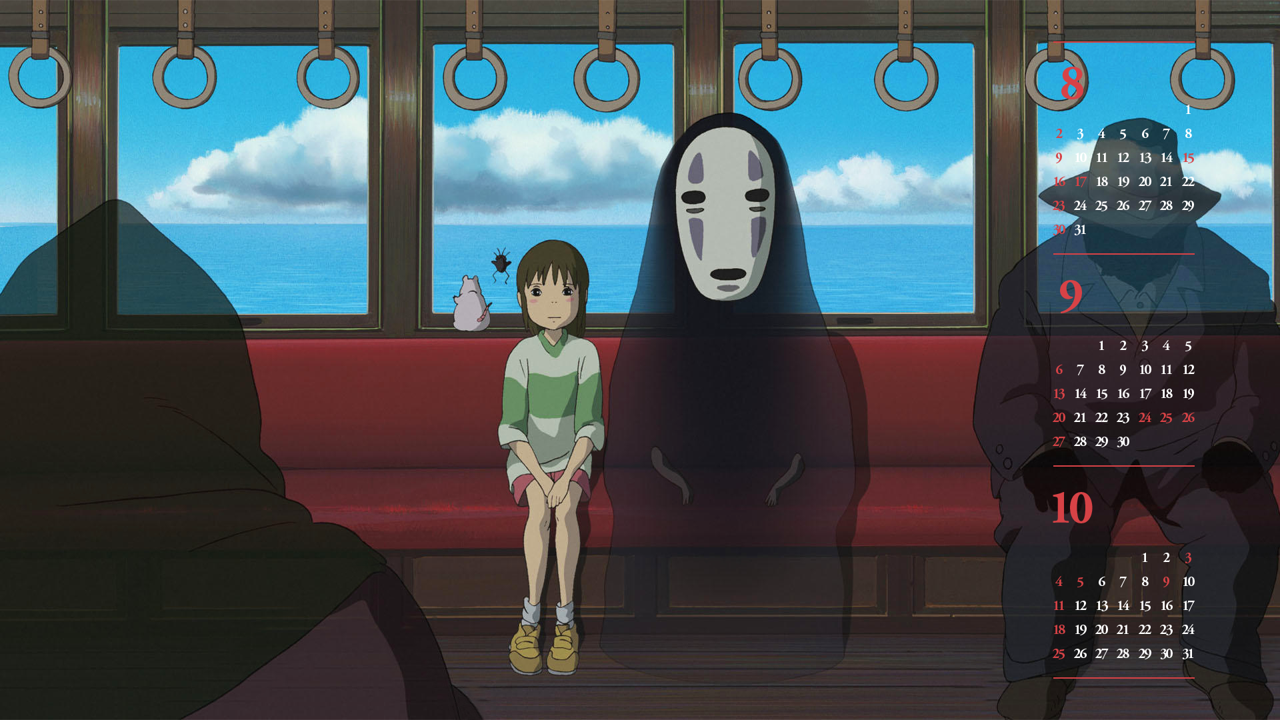 08 치히로와 가오나시 B - 2026년9월 달력배경화면