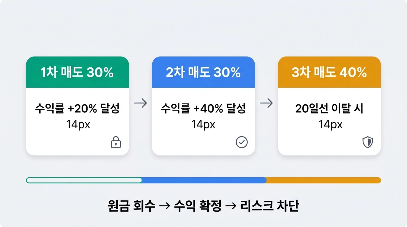 코스피 7000 수익실현 분할매도 3-3-4 전략 단계별 인포그래픽