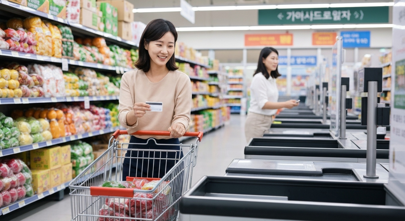마트 장보기 카드결제