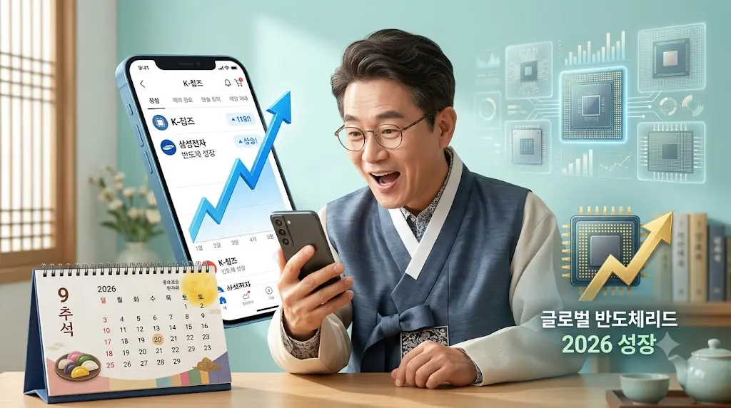 글로벌 반도체 배당 받는 날 체크하는 이미지