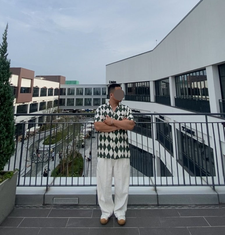 데일리룩('26. 7. 19.)아케인펑크 아가일 펑크 하프 오버사이즈 하와이안셔츠, 무신사스탠다드 와이드 벌룬팬츠, 스텔라레알레 컨버스, 서지컬스틸 팔찌, 마크-4 실버덤벨 피어싱
