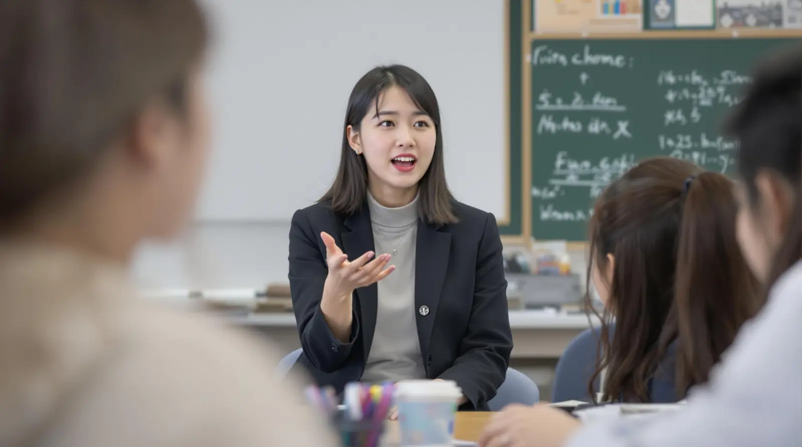 학생들을 가르치는 교사