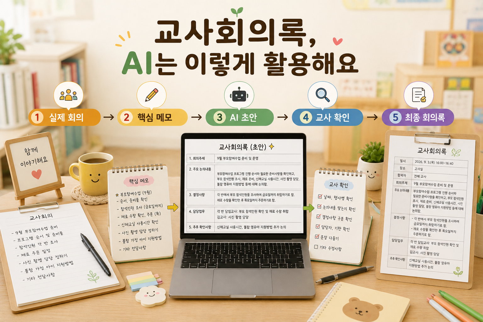 AI 회의록 작성 5단계 워크플로우