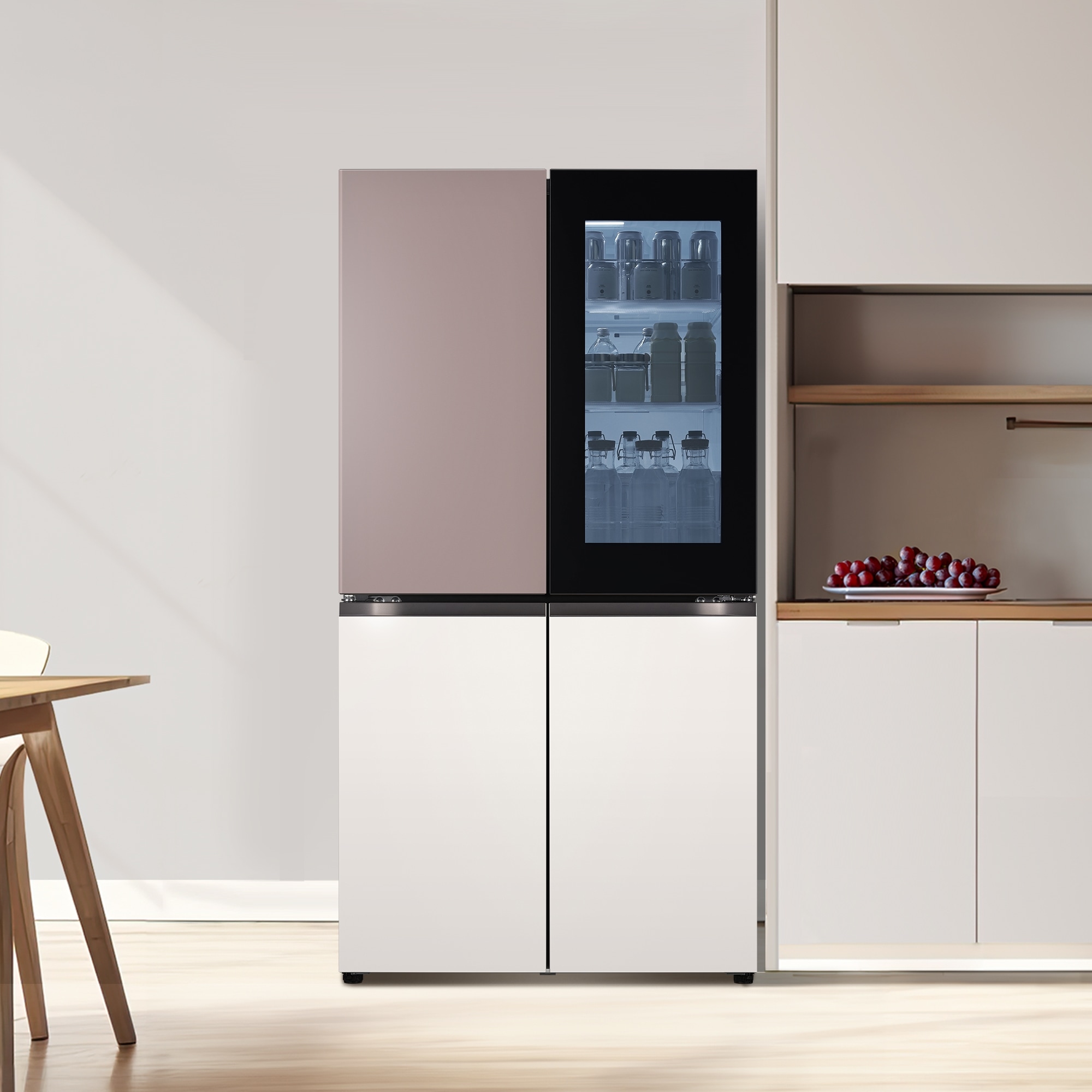 삼성 비스포크와 LG 오브제 냉장고 비교 이미지.