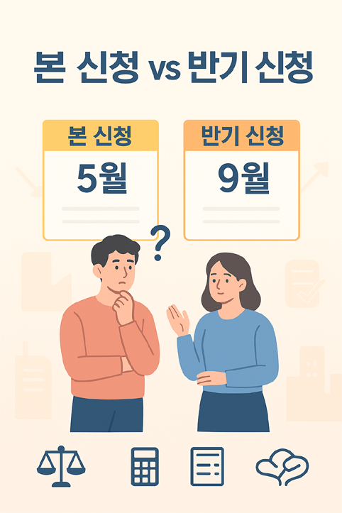 근로장려금 본 신청 vs 반기신청 이미지