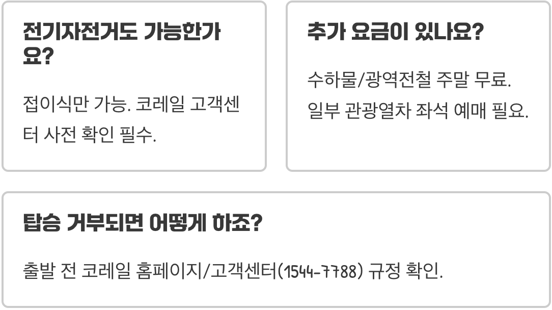 코레일기차여행, 자전거 싣고 떠나는 친환경 여행 방법