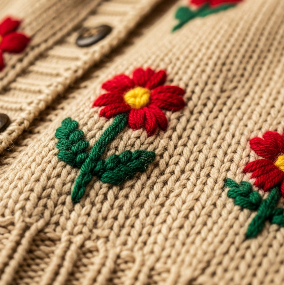 잇템 2호 화려한 꽃무늬와 자수 가디건